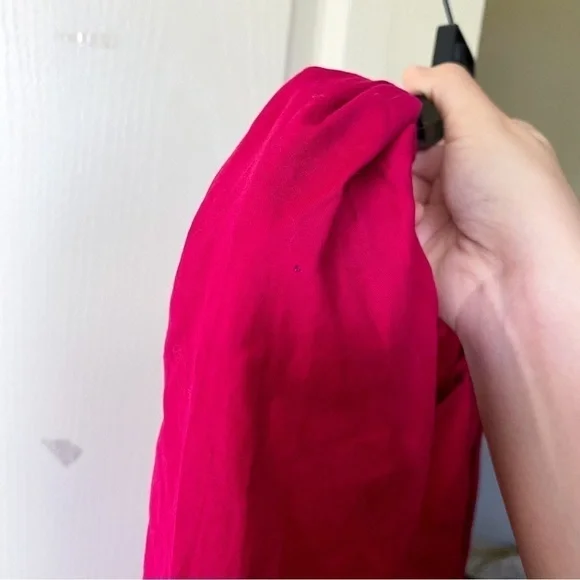 Reformation Dress Kenzi Long-Sleeve Babydoll Empire Mini Pink Rhubarb 4 GUC - Picture 5 of 10